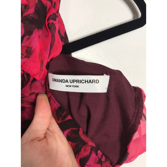 Amanda Uprichard Samira Pink Ella Floral Mini Dress Feminine Pretty - Picture 3 of 10